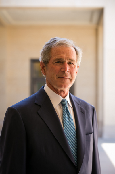 President George W. Bush at the Presidential Library and Museum in Dallas, Texas, on March 19, 2013.