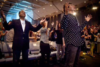 Christian Cultural Center Senior Pastor A.R. Bernard and City Harvest Church leader Kong Hee are seen at the Singapore megachurch in a public photo shared Nov. 2012 on Facebook.