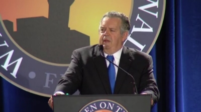 Dr. Richard Land speaking after being presented the 2013 Watchmen award on May 23, 2013.