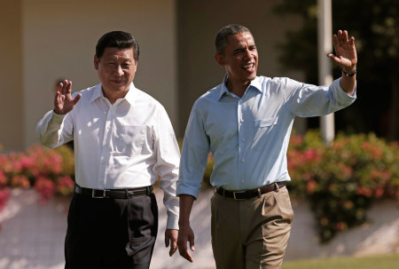 U.S. President Barack Obama and Chinese President Xi Jinping walk the grounds at The Annenberg Retreat at Sunnylands in Rancho Mirage, California June 8, 2013 The two-day talks at a desert retreat near Palm Springs, California, was meant to be an opportunity for Obama and Xi to get to know each other, Chinese and U.S. officials have said, and to inject some warmth into often chilly relations while setting the stage for better cooperation.