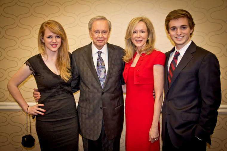 Dr. Charles Stanley is pictured with his daughter, Becky Brodersen, and two of her children, Annie and Matthew, at the 2012 Council for Life Luncheon in Dallas, Texas. Becky served as co-chair of the event on Nov. 8, 2012.