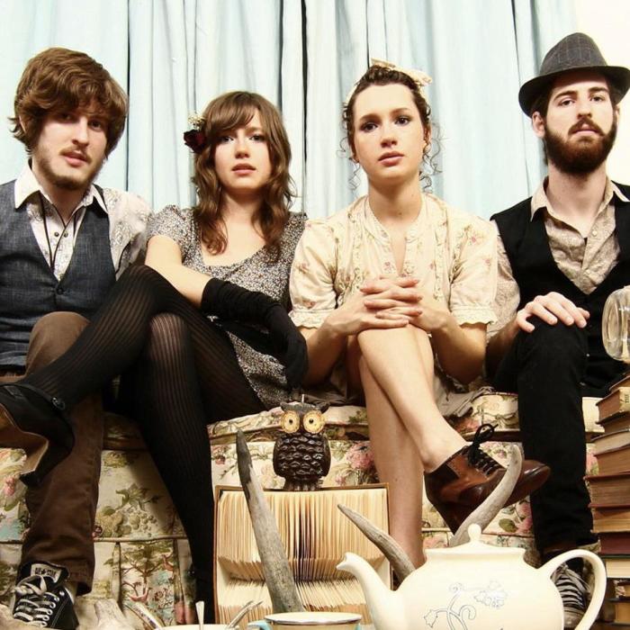 The Vespers (l-r) Bruno Jones 21, Callie Cryar 22, Phoebe Cryar, 20 and Taylor Jones, 23.