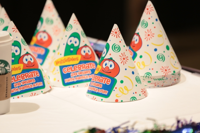 VeggieTales party hats.