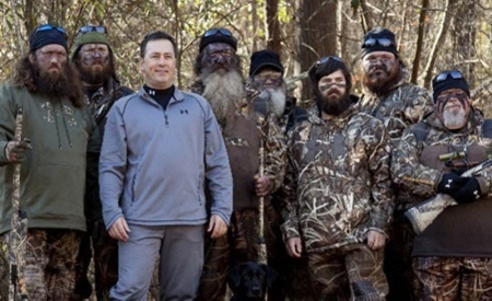 Willie Robertson, Alan Robertson, Phil Robertson, Si Robertson, Jep Robertson, Justin Martin and John Godwin.