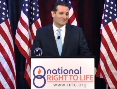 Sen. Ted Cruz (R-Texas), speaks about the Affordable Care Act and the Pain Capable Unborn Child Protection Act during the 43rd annual National Right to Life Convention in Dallas, Texas, June 28, 2013.