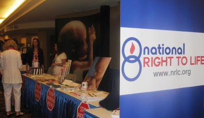 National Right to Life visitors' booth at the 43rd annual NRL Convention in Dallas, Texas, June 27, 2013.