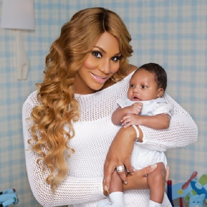 Tamar Braxton reveals baby Logan on Instagram.