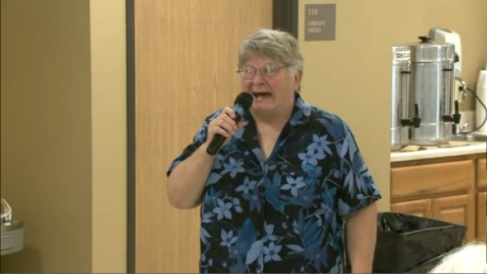 Senior citizen from Iowa Sheryl Tenicat says she opposes proposed cuts to Social Security benefits for seniors because she 'can't afford to eat less.'