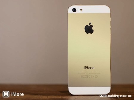 A picture of the gold or champagne model of the iPhone 5S/6