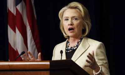 Former Secretary of State Hillary Clinton speaks on the ongoing Syria conflict at the White House on Monday, September 9, 2013.