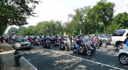 Credit : Some 2,000 bikers riding around downtown Washington, D.C. on Sept. 11, 2013, for the event 'Two Million Bikers to D.C.' to honor the victims of the Sept. 11, 2001 attacks and to show support for Constitutional liberties.