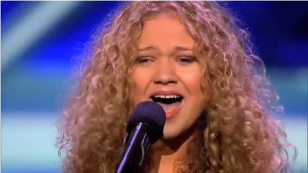 Rion Page, 13, performs on X-Factor USA last Wednesday.