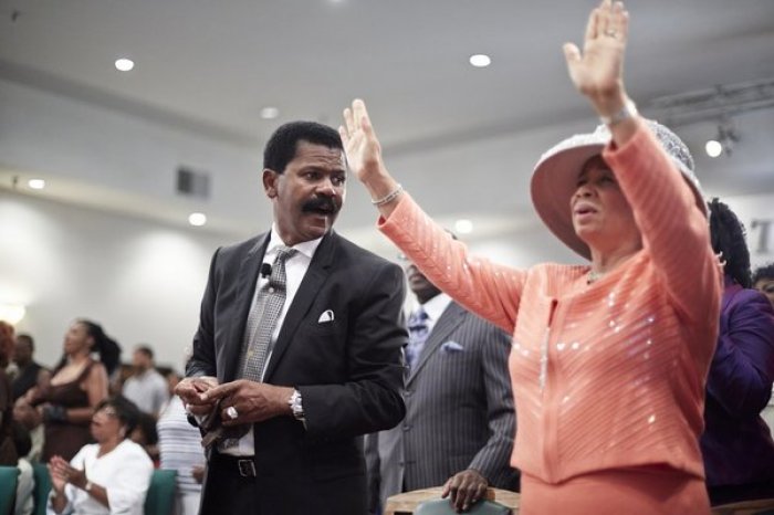 Bishop Ron Gibson and Lady LaVette Gibson in 'Preachers of L.A.' on the Oxygen network.