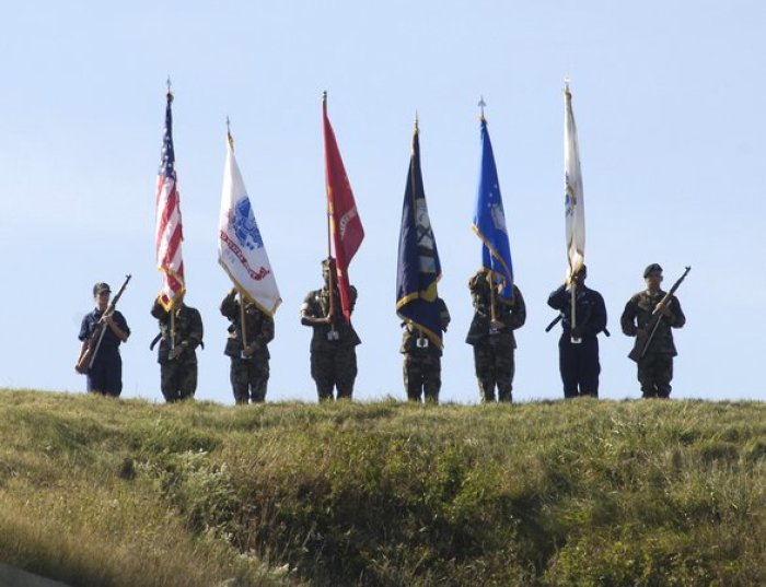 Navy, Marine Corps, and Coast Guard standard bearers.