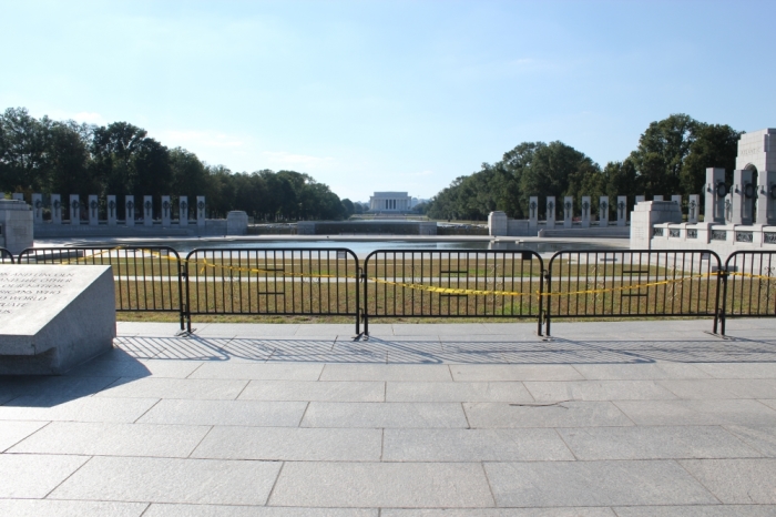 World War II Memorial during the government shutdown, Washington, D.C., Oct. 2, 2013.