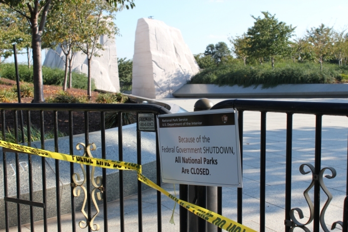 MLK Memorial during the government shutdown, Washington, D.C., Oct. 2, 2013.