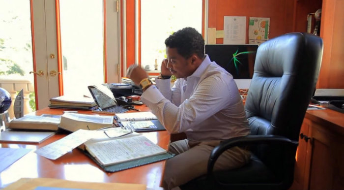 Bishop Clarence McClendon in his office.