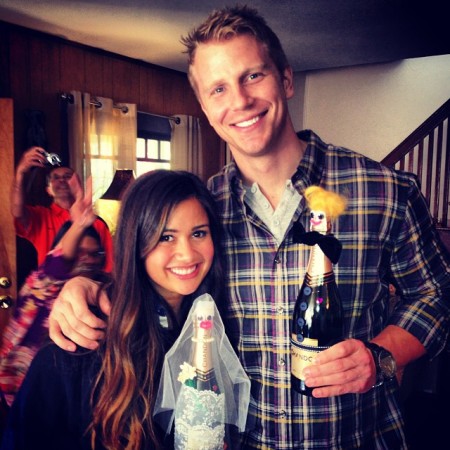 Catherine Giudici and fiance Sean Lowe posing.