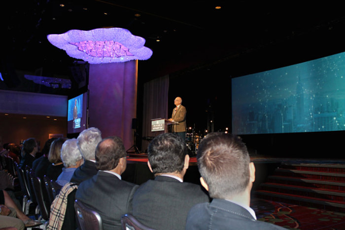 Dr. Timothy Keller, chairman of the board of Redeemer City to City, addresses Christian pastors, ministry leaders, and professionals gathered at the Marriott Marquis Thursday, Oct. 10, 2013, in New York City.