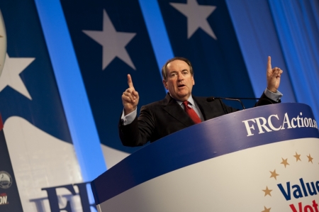 Mike Huckabee speaking at the Values Voter Summit, Washington, D.C., Oct. 12, 2013.