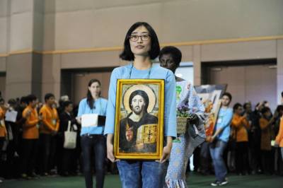 Processing in for the opening prayer service on Oct. 30, 2013 in South Korea.