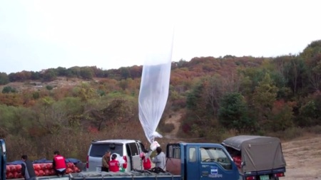 Seoul USA dropped roughly 50,000 balloons filled with Bibles and religious literature into North Korea last year.