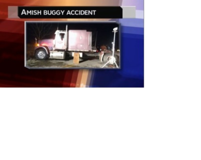 The truck involved in an accident with an Amish buggy this weekend.