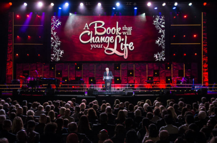 David Jeremiah, pastor of Shadow Mountain Community Church, speaks on stage at 'A Night of Celebration in NYC with David Jeremiah & Friends' at Madison Square Garden on Thursday, Dec. 5, 2013.