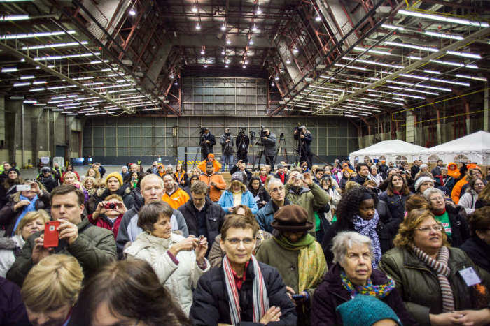 Operation Christmas Child, the annual holiday outreach event organized by Franklin Graham's Samaritan's Purse, shipped off more than 60,000 shoe boxes for young survivors of Typhoon Haiyan in the Philippines on Thursday, Dec. 12, 2013, at JFK Airport's Hangar 19 in New York City.