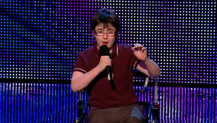 Amazing disabled boy does stand up comedy on Britain's Got Talent, and hopes to inspire and provide joy to others through his jokes.