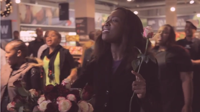 The Soweto Gospel Choir sings Johnny Clegg's 'Asimbonanga' in Woolworth's SA.