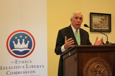 Rep. Frank Wolf (R-Va.) introducing Robert P. George at the Leland Award Lecture on Religious Liberty, Washington, D.C., Dec. 13, 2013.