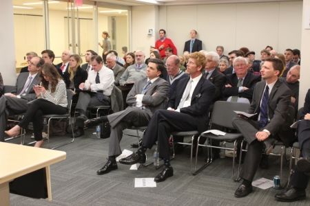 The audience for 'The Moral Case for Addressing America's Fiscal Crises,' a panel on morality and the debt, listens intently in Washington, DC on Thursday.