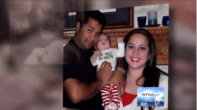 Erick and Marlise Munoz with their son, Mateo, in a WFAA-TV report following the court order requiring John Peter Smith hospital in Fort Worth, Texas, to remove Marlise from life support that was sustaining her preborn baby who was at 23 weeks gestation, Jan. 26, 2014.