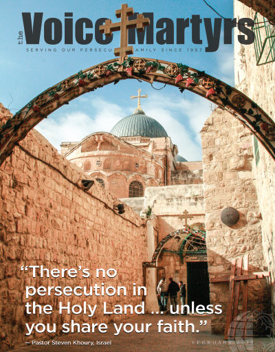 The February 2014 issue of The Voice of the Martyrs' newsletter.