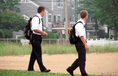 Mormon missionaries have increasingly ditched door-to-door mission opportunities for community service.