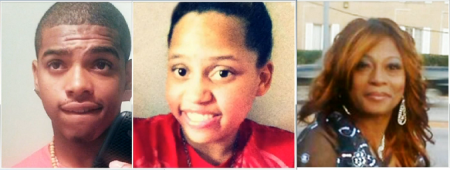 The deceased (from l-r) Steven Worsham, 17, Trisdion Worsham, 15 and their mother Michelle Ollie, 42.