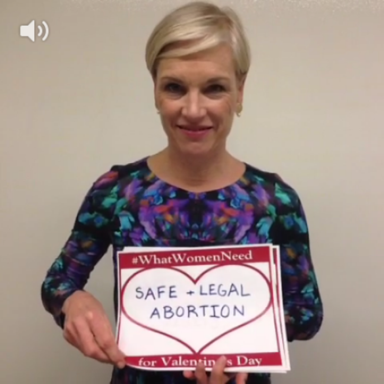 Planned Parenthood President Cecile Richards uses Twitter to promote its services, including abortions, under the hashtag #WhatWomenNeed for Valentine's Day on February 10, 2014. Richards is the daughter of former Democratic governor of Texas Ann Richards, and once served as deputy chief of staff for House Democratic leader Nancy Pelosi.