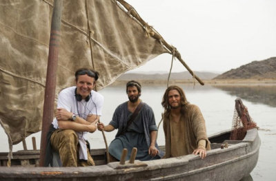 Mark Burnett (L), Darwin Shaw and Diogo Morgado in 'Son of God'