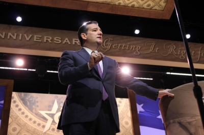 Sen. Ted Cruz (R-Texas) addresses the crowd at the Conservative Political Action Conference in Oxon Hill, Md., March 7, 2014.