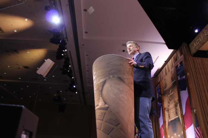 Senator Rand Paul (R, Kentucky) speaks at the Conservative Political Action Conference in National Harbor, Md., March 7, 2014.