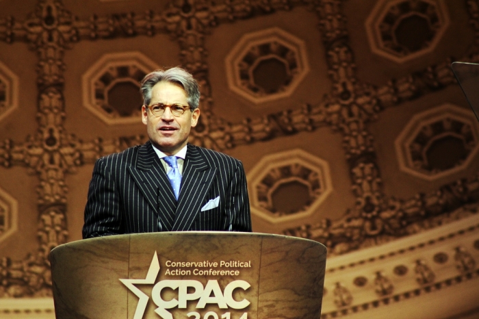 Founder of Socrates in the City and author of best-selling biographies of William Wilberforce, Dietrich Bonhoeffer, and others, Eric Metaxas speaks at the Conservative Political Action Conference in National Harbor, Md., March 7, 2014.