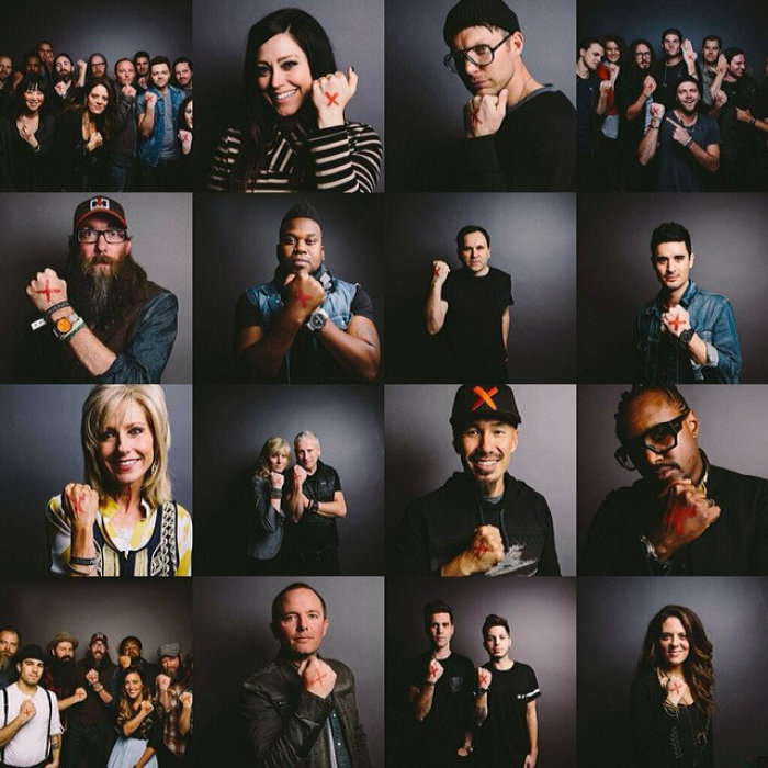 Supporters of the human trafficking awareness 'End It' campaign sport a red X on their hands on Feb. 27, 2014, otherwise known as 'Shine a Light on Slavery Day.'