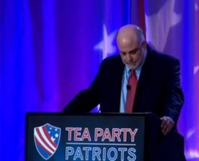 Conservative radio talk show host Mark Levin speaks at the Tea Party's 5 year anniversary event in Washington, D.C.