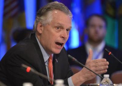 Democratic Governor Terry McAuliffe of Virginia makes remarks during a 'Growth and Jobs in America' discussion at the National Governors Association Winter Meeting in Washington, D.C. Feb. 23, 2014.