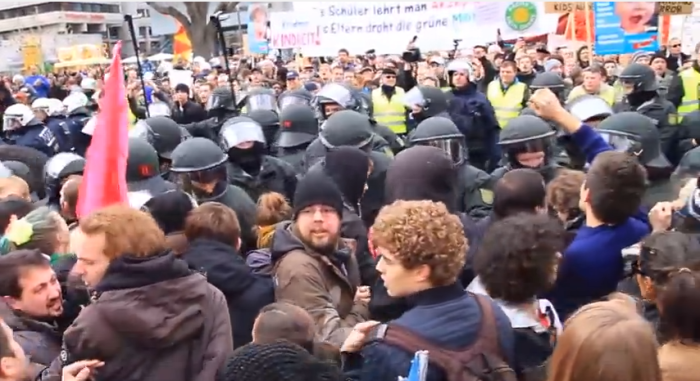 Gay advocates and Christians clash in Stuttgart, Germany over a proposal to teach homosexuality in schools.