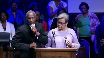 The Reverends Floyd and Elaine Flake, pastors of The Greater Allen A.M.E. Cathedral of New York in the borough of Queens. (File)