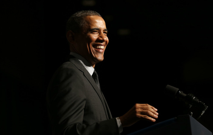 President Barack Obama speaks at the National Action Network's 16th Annual Convention in New York City on April 11, 2014.