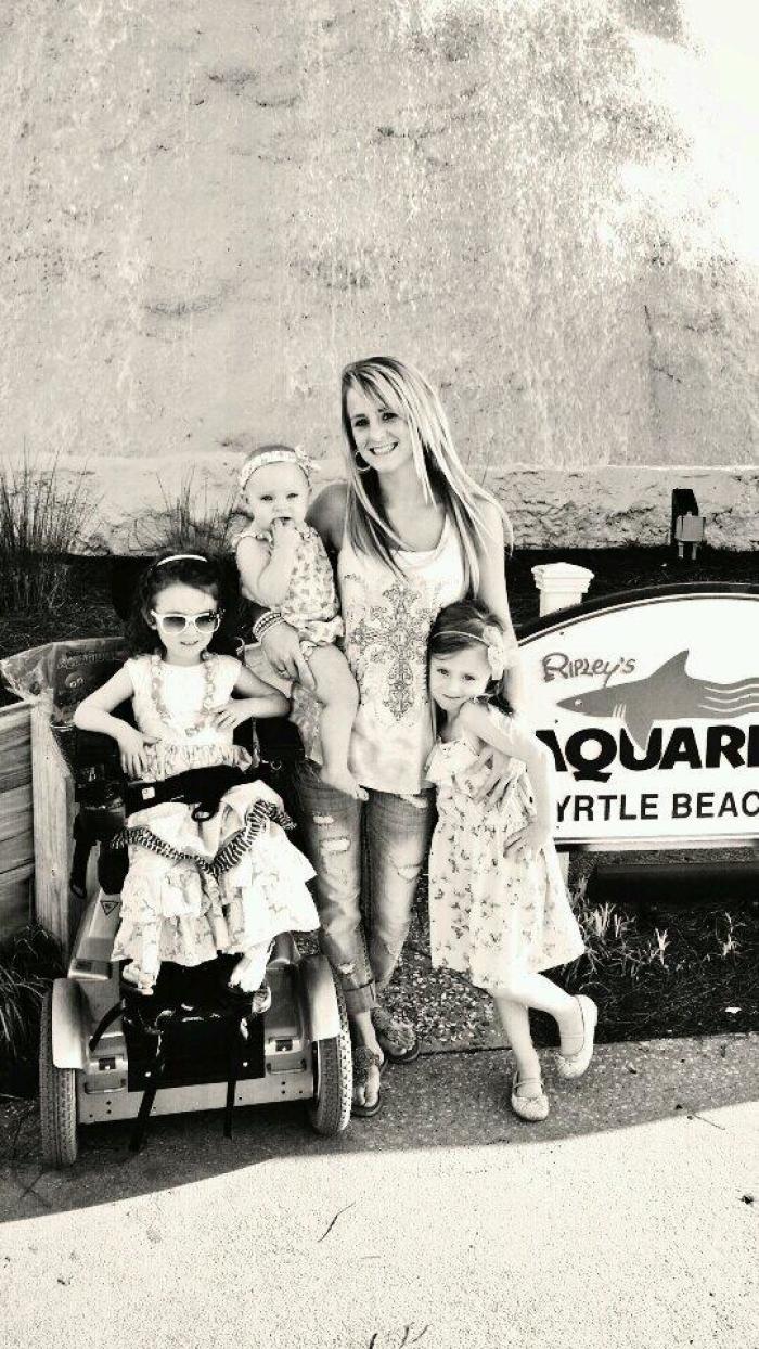 Leah Messer-Calvert and daughters Ali (in wheelchair), Aleeah ('Gracie') and Adalynn.