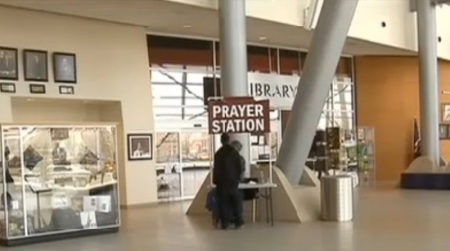 The prayer station located in the atrium of City hall in Warren, Michigan.